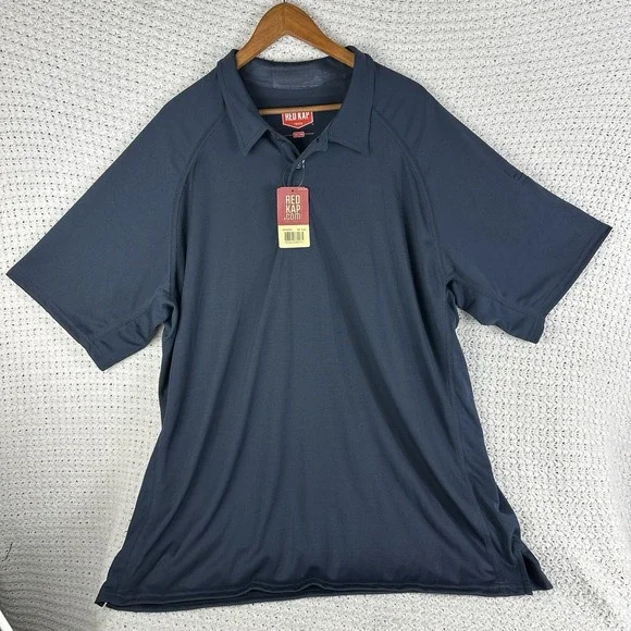 Red Kap Polo Shirt 2XL Blue Performance Workwear Short Sleeve NWT - Picture 2 of 5